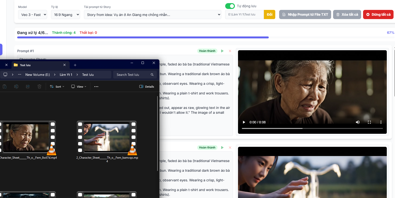 Tạo video hàng loạt bằng Veo3